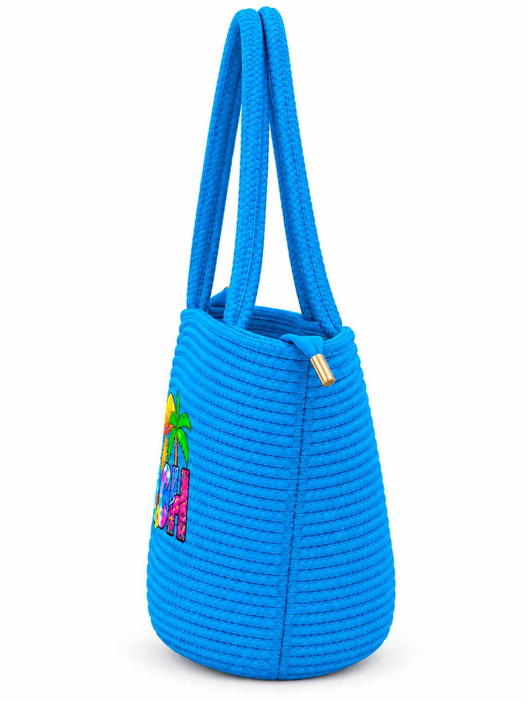 Handmade Beach Tote Bag with Decorative Beach Design | Stylish Braided Rope Carry Bag for Women-11x16 inch