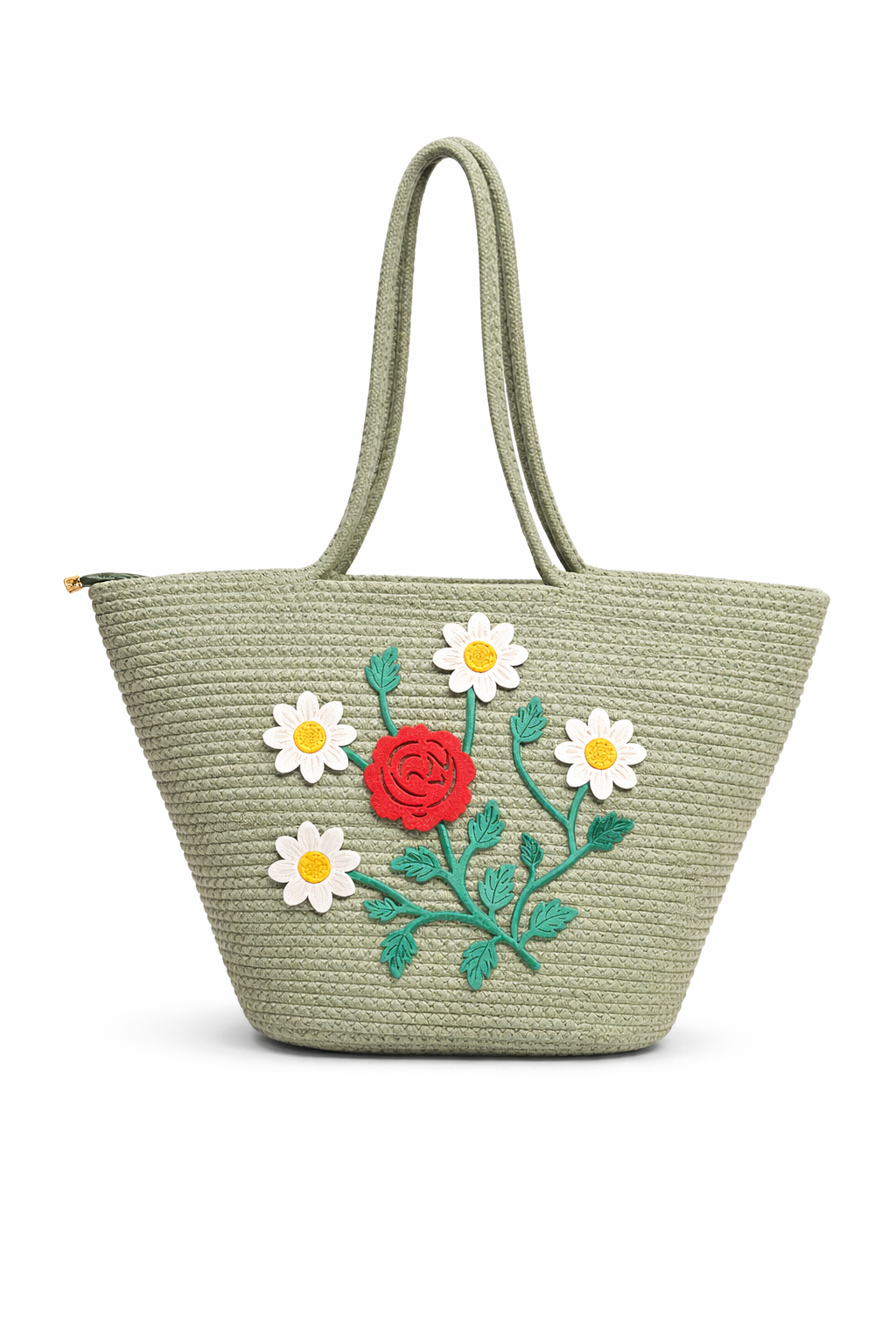 Jutepie Floral Embroidered Tote Bag – 16 Colors | Handcrafted Summer Shoulder Bag