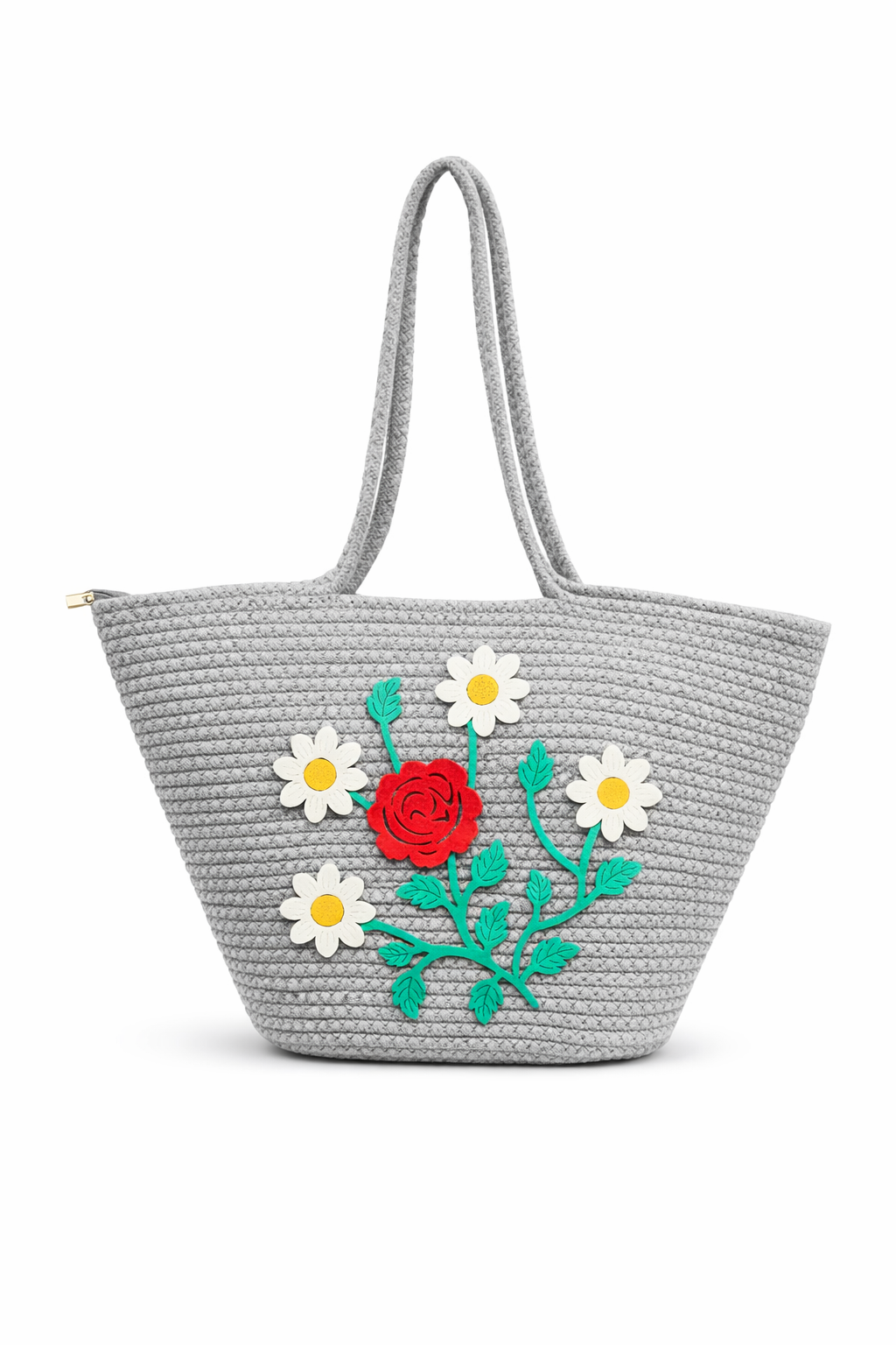 Jutepie Floral Embroidered Tote Bag – 16 Colors | Handcrafted Summer Shoulder Bag