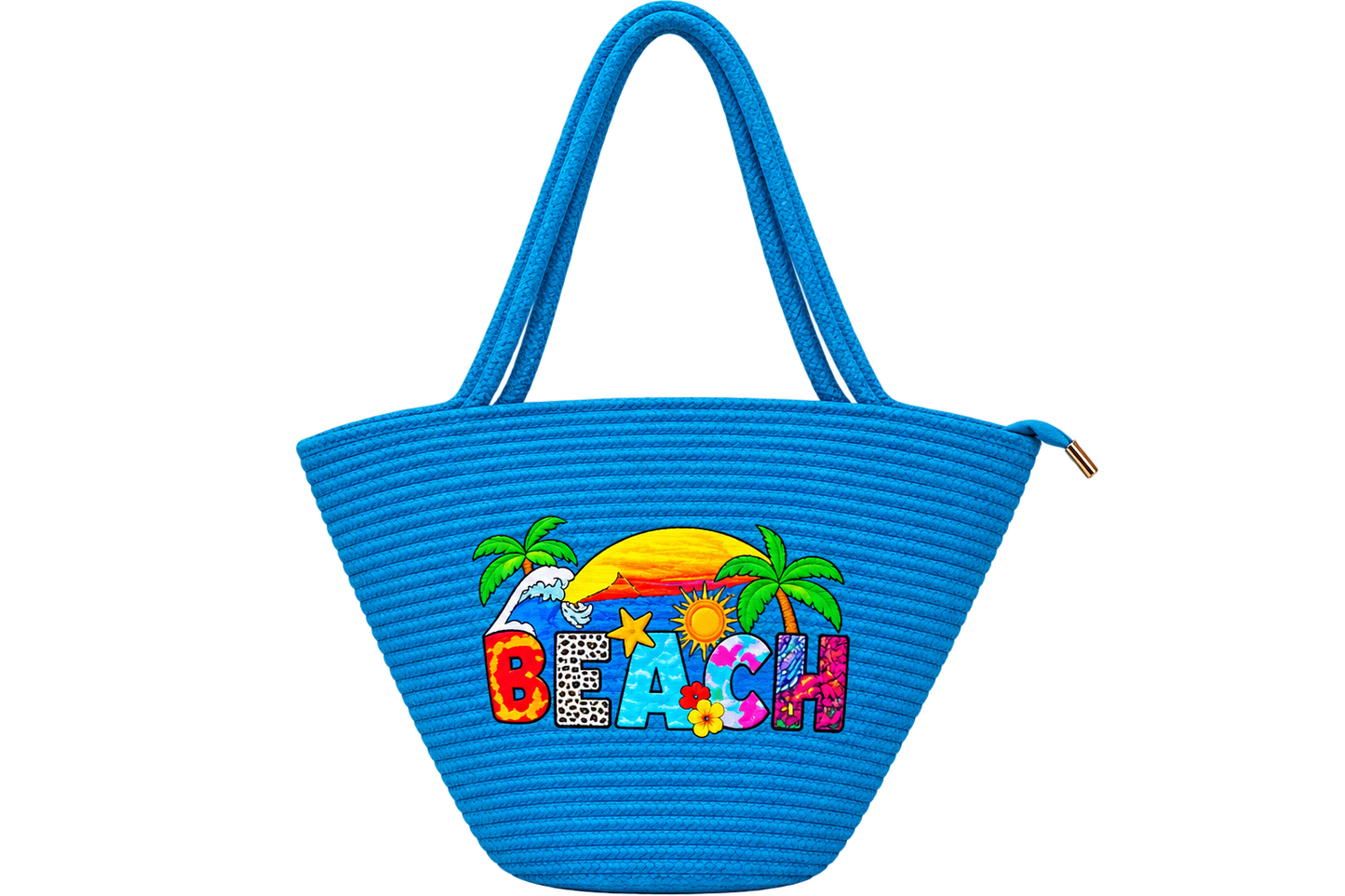 Women’s Pink Beach Tote Bag – Stylish Tropical Print Shoulder Handbag | 16×4×11 Inches