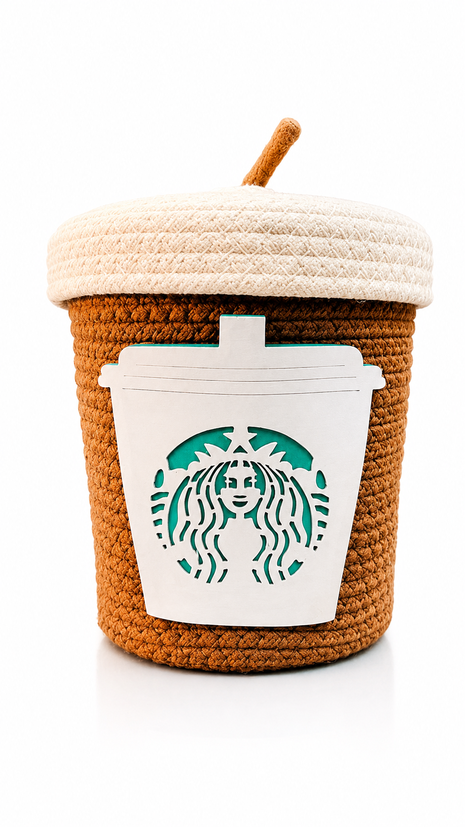 Set of 3 Woven Storage Baskets with Lids – Decorative Cup Design