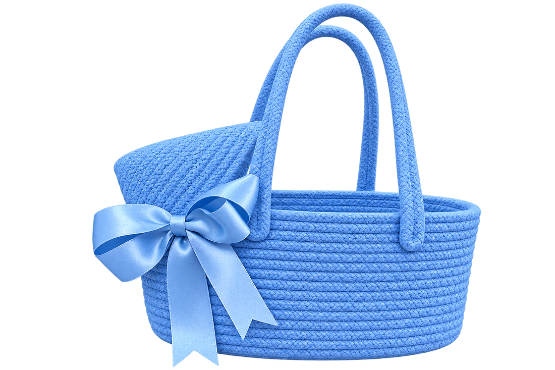 Handmade Woven Storage Basket with Bow Detail | Cute Rope Organizer Basket for Home, Nursery, Bedroom & Gift Hamper