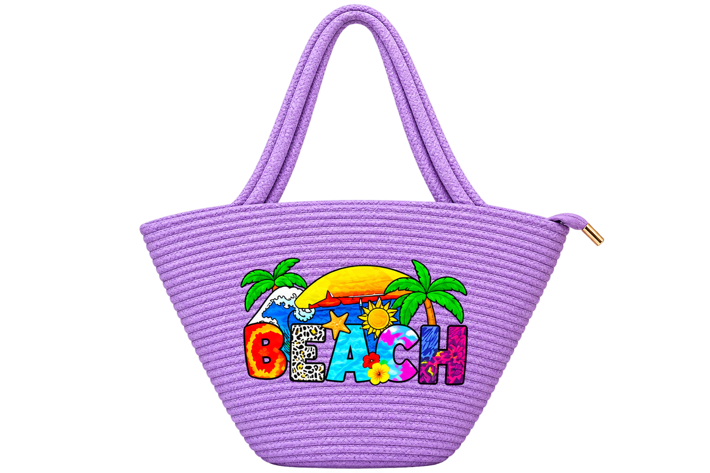Women’s Pink Beach Tote Bag – Stylish Tropical Print Shoulder Handbag | 16×4×11 Inches