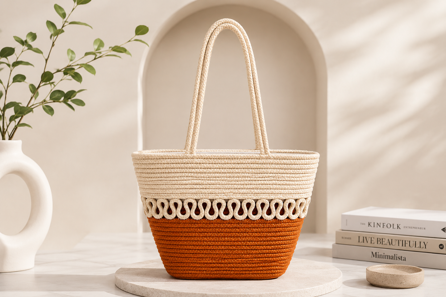 Handcrafted Woven Tote Bag | Stylish Jute Rope Shoulder Bag