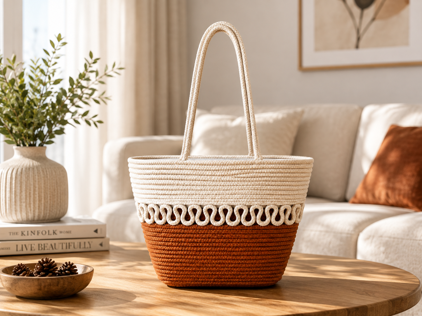Handcrafted Woven Tote Bag | Stylish Jute Rope Shoulder Bag