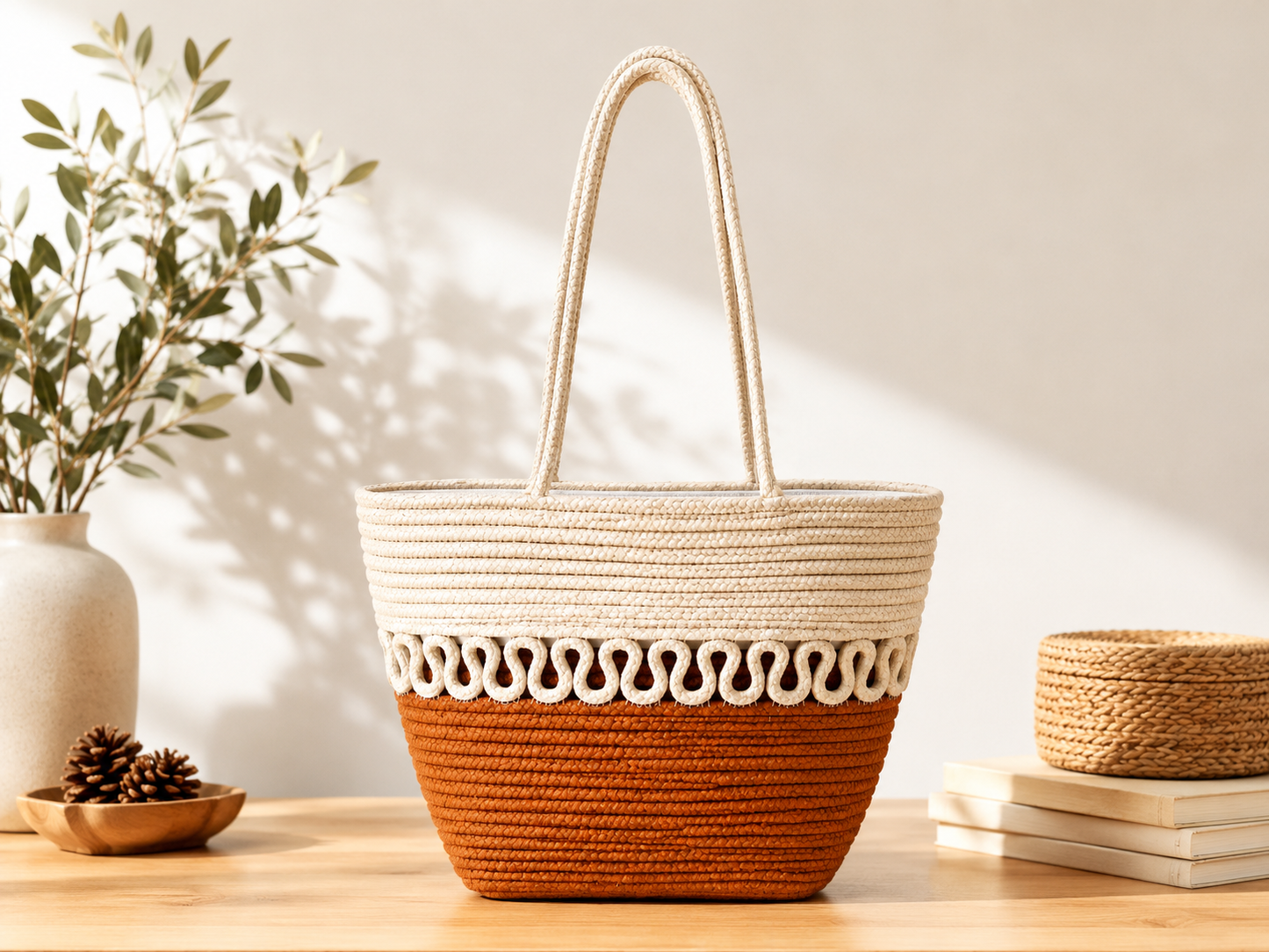 Handcrafted Woven Tote Bag | Stylish Jute Rope Shoulder Bag