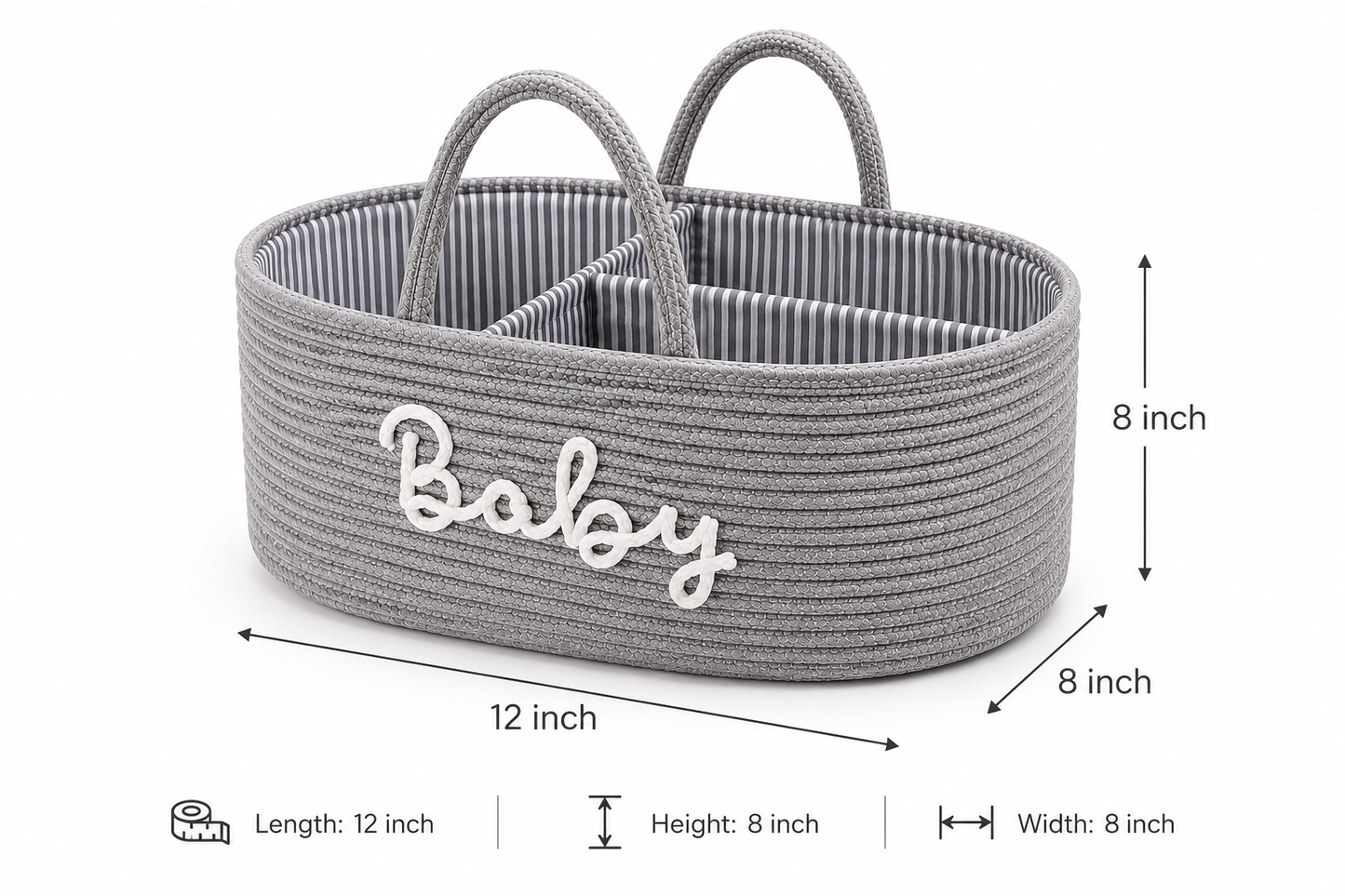 Baby Storage Basket with Handles – Stylish Nursery Organizer