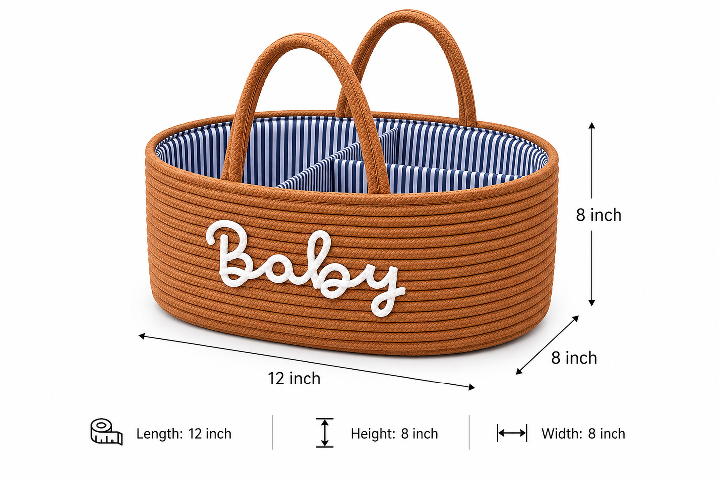 Baby Storage Basket with Handles – Stylish Nursery Organizer