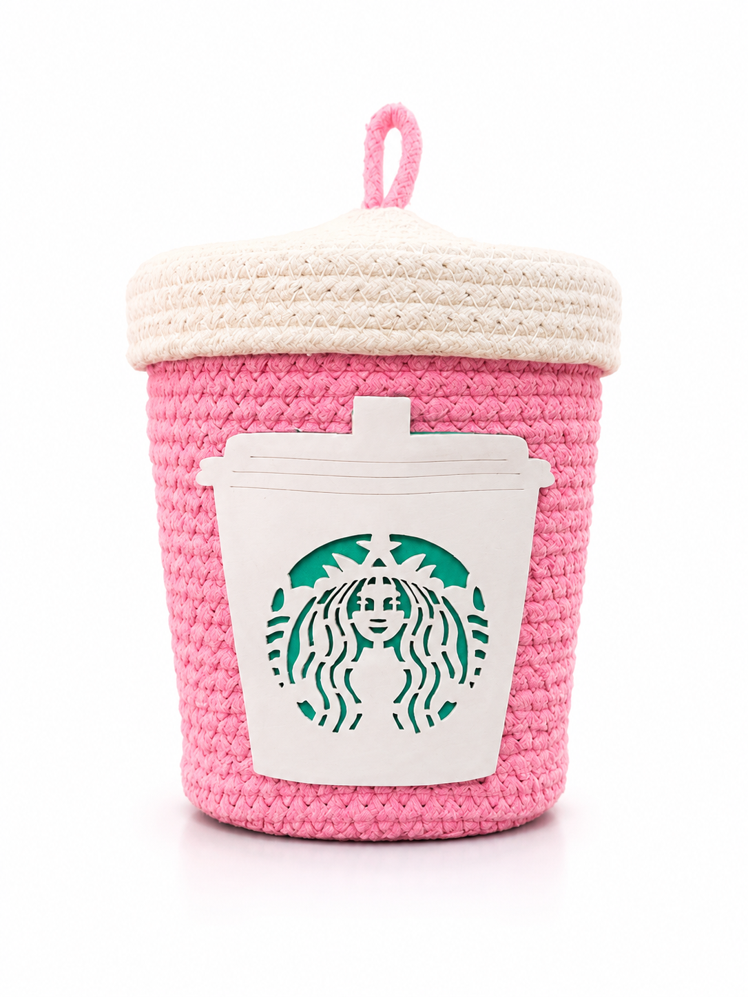 Set of 3 Woven Storage Baskets with Lids – Decorative Cup Design