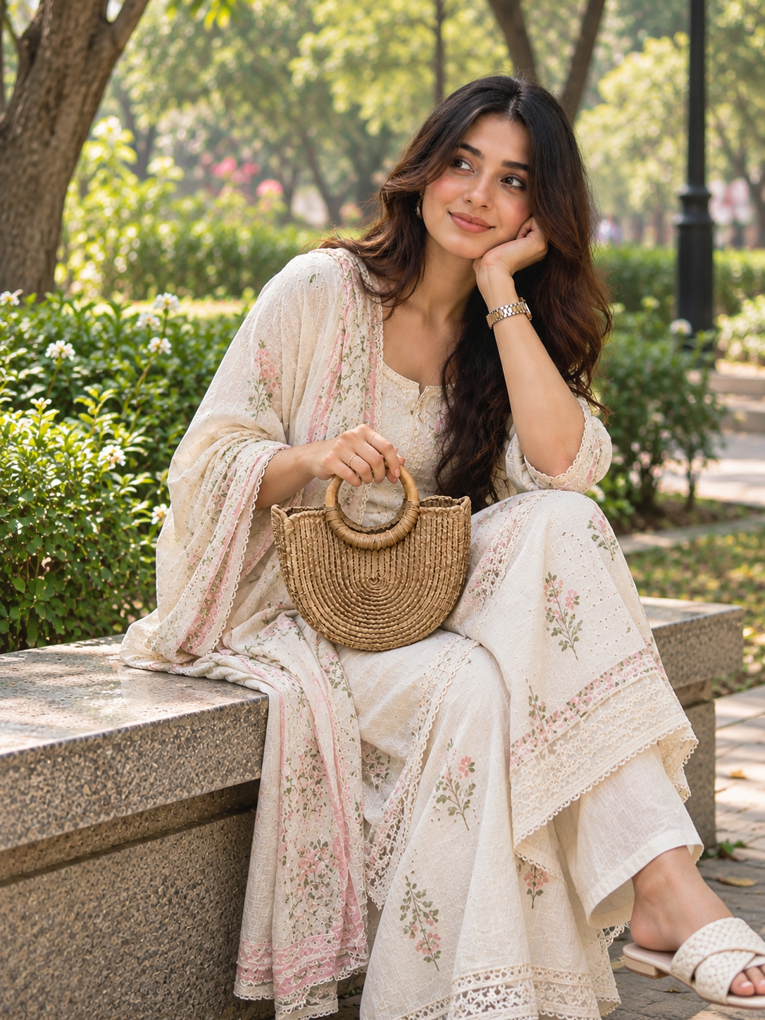 Natural Jute Round Handle Handcrafted Tote Bag