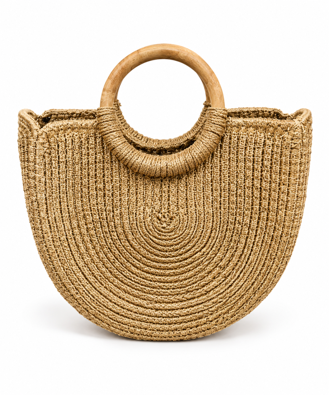 Natural Jute Round Handle Handcrafted Tote Bag