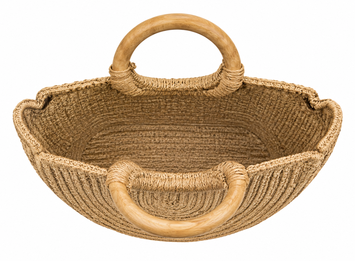 Natural Jute Round Handle Handcrafted Tote Bag