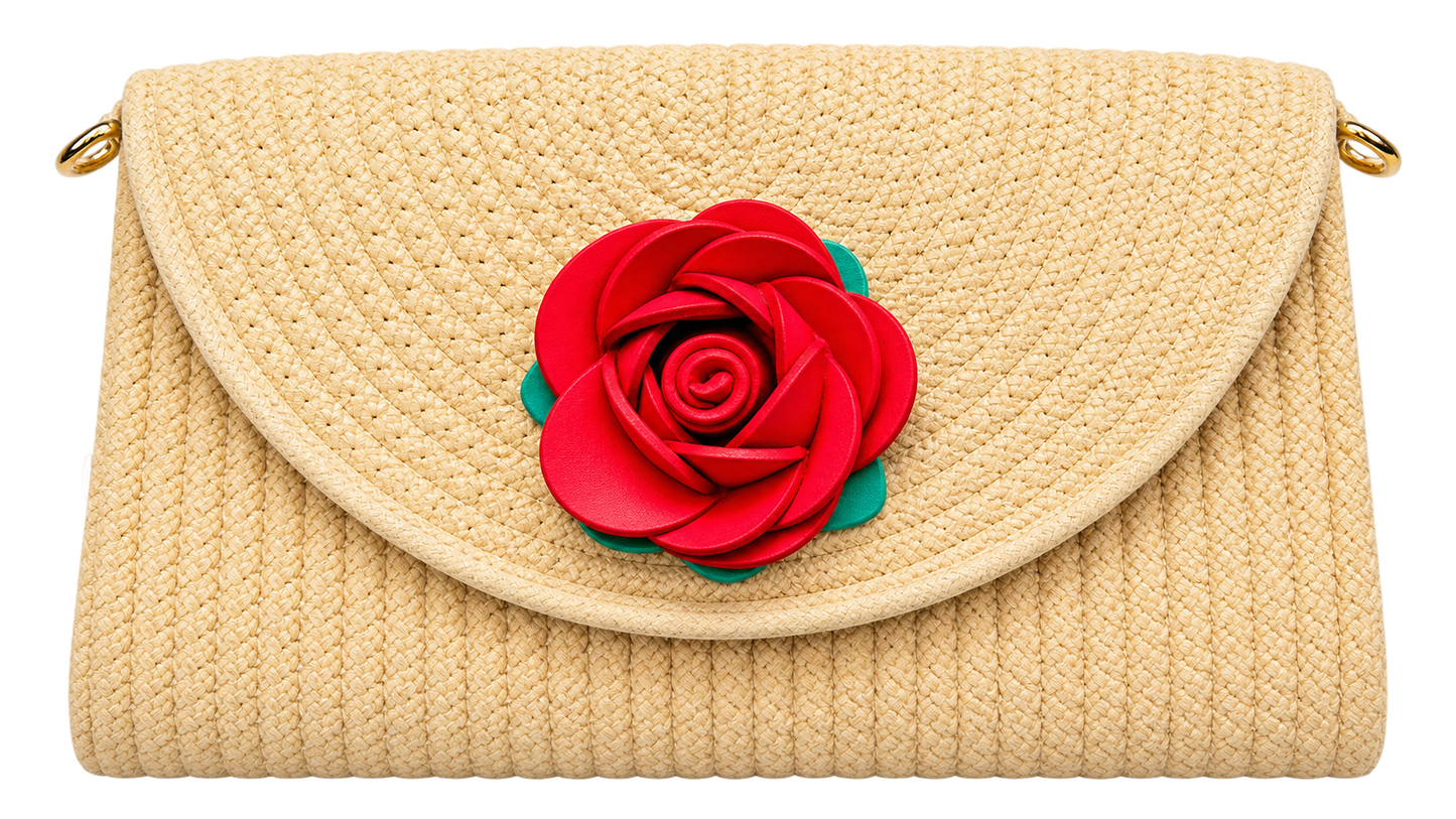 Blue Handmade Woven Sling Bag with Floral Design | Stylish Crossbody Clutch