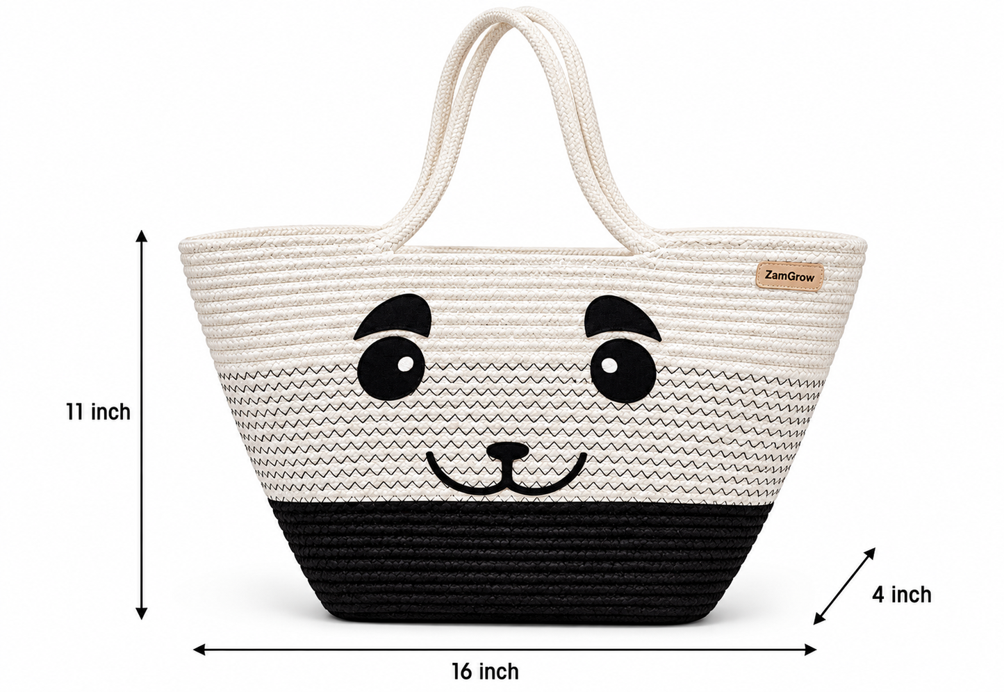 Cute Penguin Jute Tote Bag for Kids & Women – Handmade Rope Shopping Bag