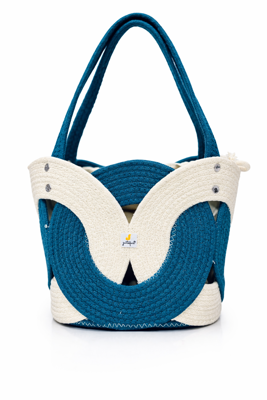 Handmade Braided Cotton Tote Bag with Butterfly Design | Stylish & Reusable Shoulder Carry Bag | Available in 7 Colours-11x16 inch