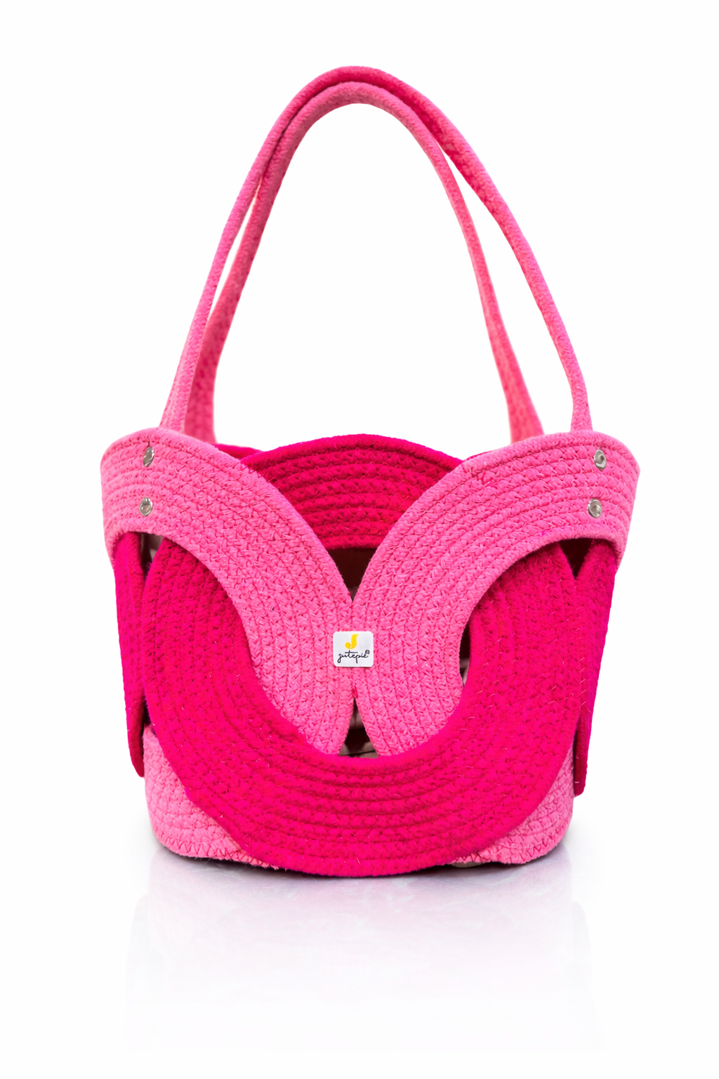 Handmade Braided Cotton Tote Bag with Butterfly Design | Stylish & Reusable Shoulder Carry Bag | Available in 7 Colours-11x16 inch