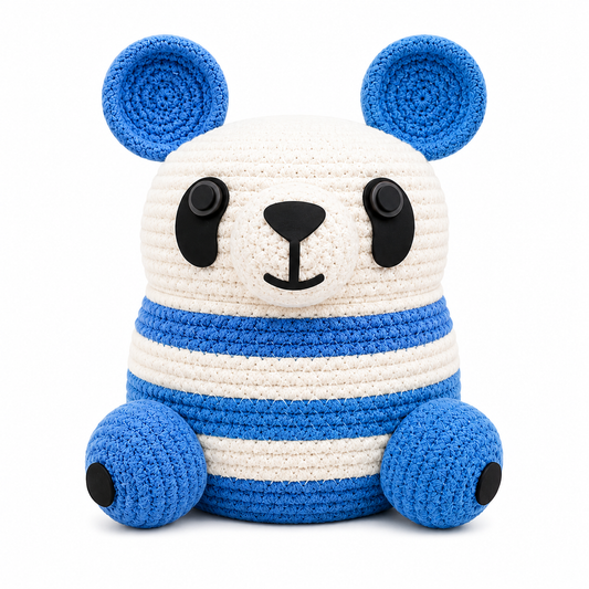 Cute Kids Crochet Panda Storage Basket | Soft Toy Organizer & Kids Room Decor 🐼