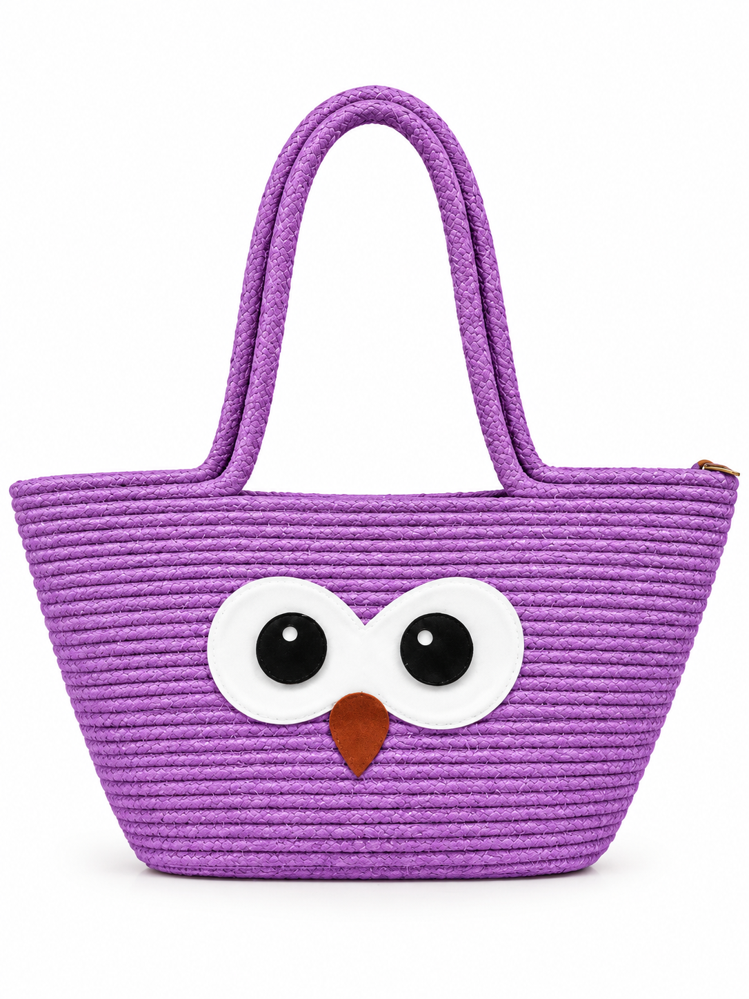 Handmade Owl Design Woven Tote Bag | Cute Rope Shoulder Bag for Women & Kids | Stylish Everyday Shopping & Carry Bag-11x16 inch
