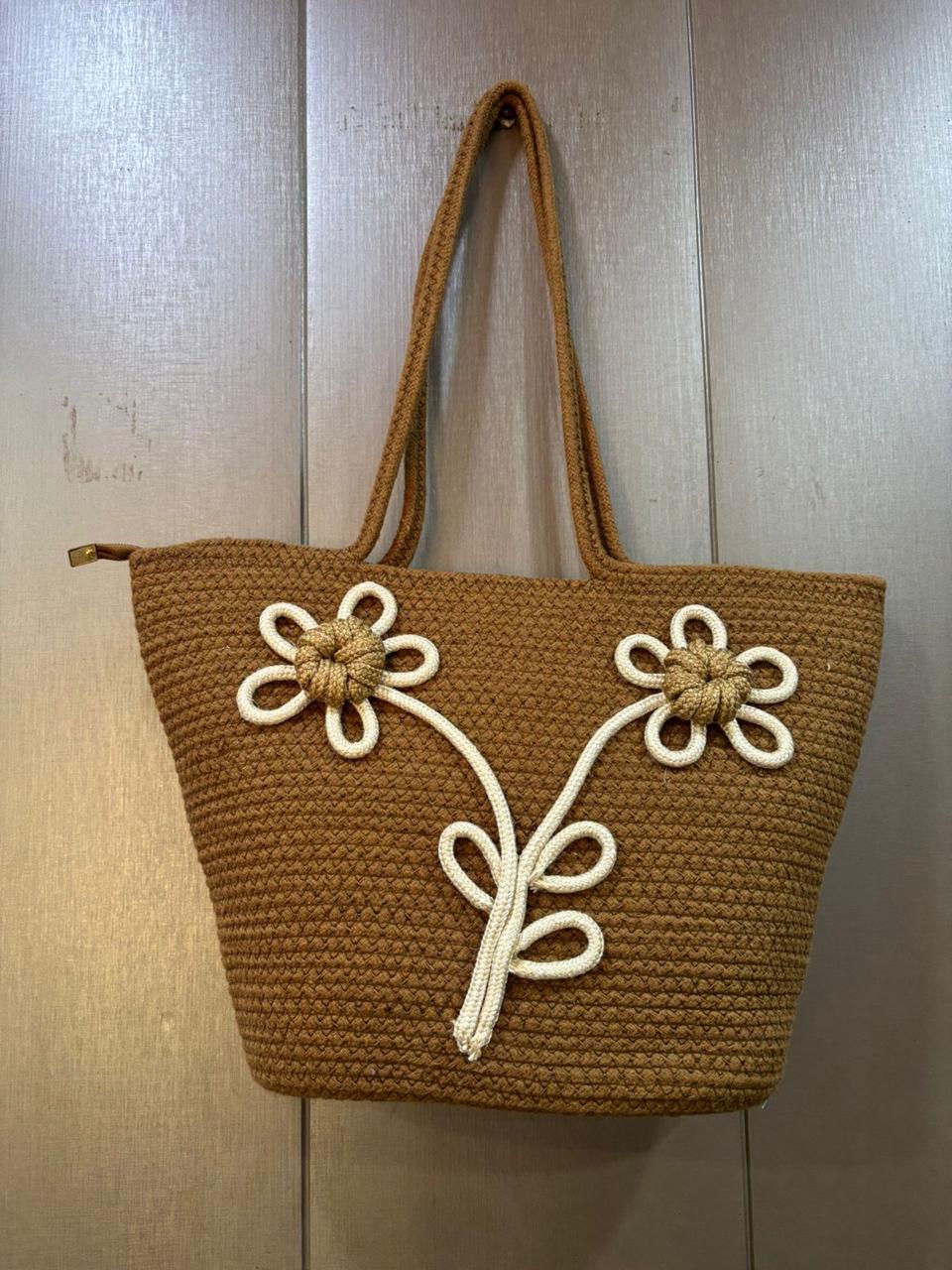 Mocha Mocha Brown Handmade Jute Handbag
