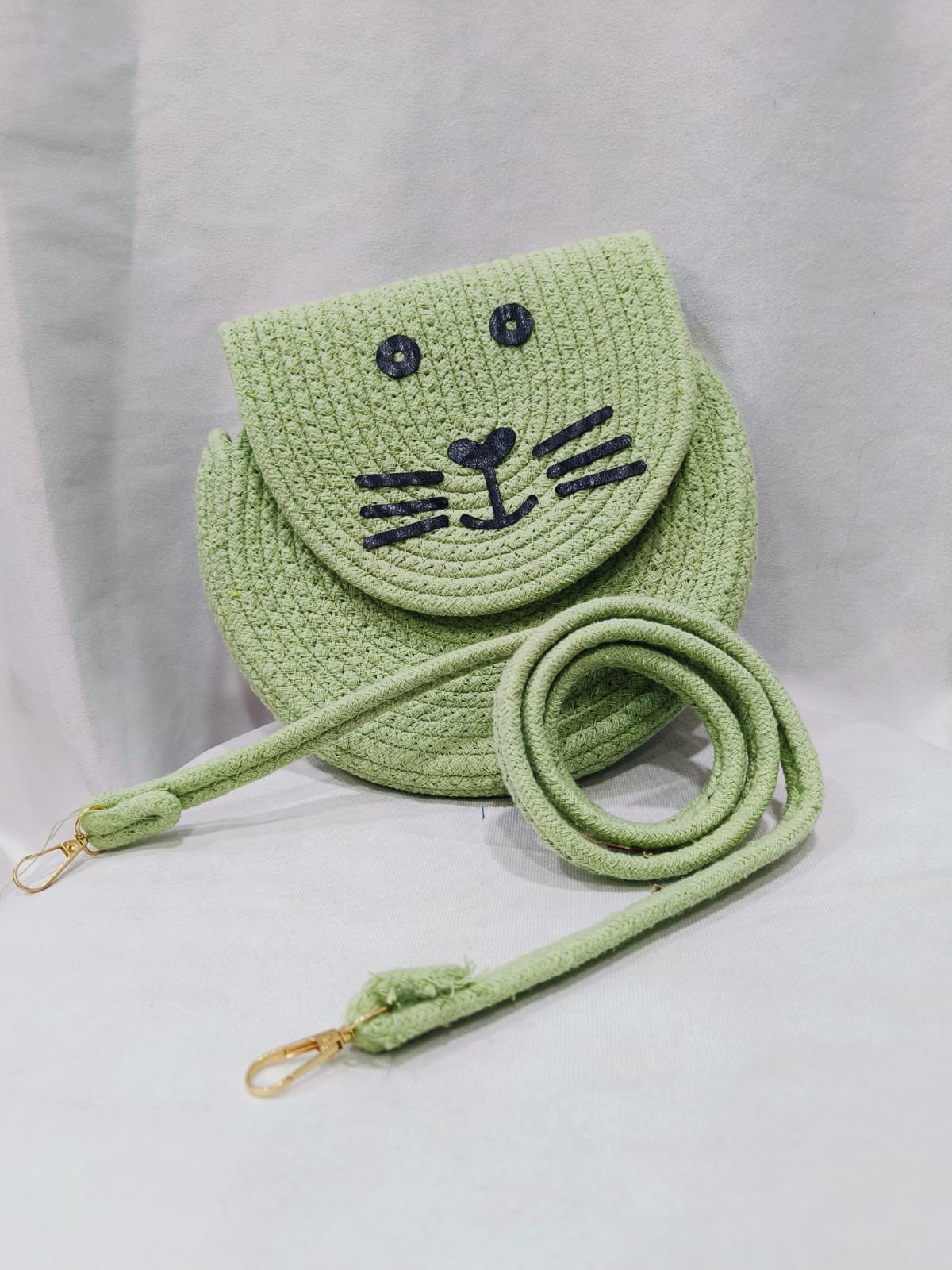 Chic and Sustainable: JutePie's Cotton Rope Sling Animal  Faces (Copy)