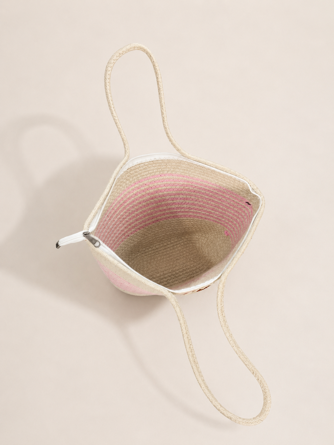 Handmade Pink Bloom Jute Tote Bag – Floral Handcrafted Handbag