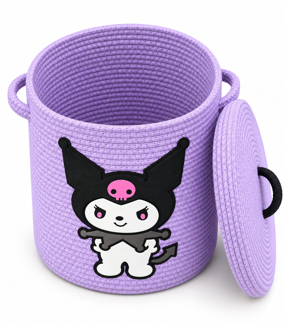 Handmade Bat Kids Laundry Basket with Lid | Cute Character Storage Basket for Kids Room | 14 x 16 Inches
