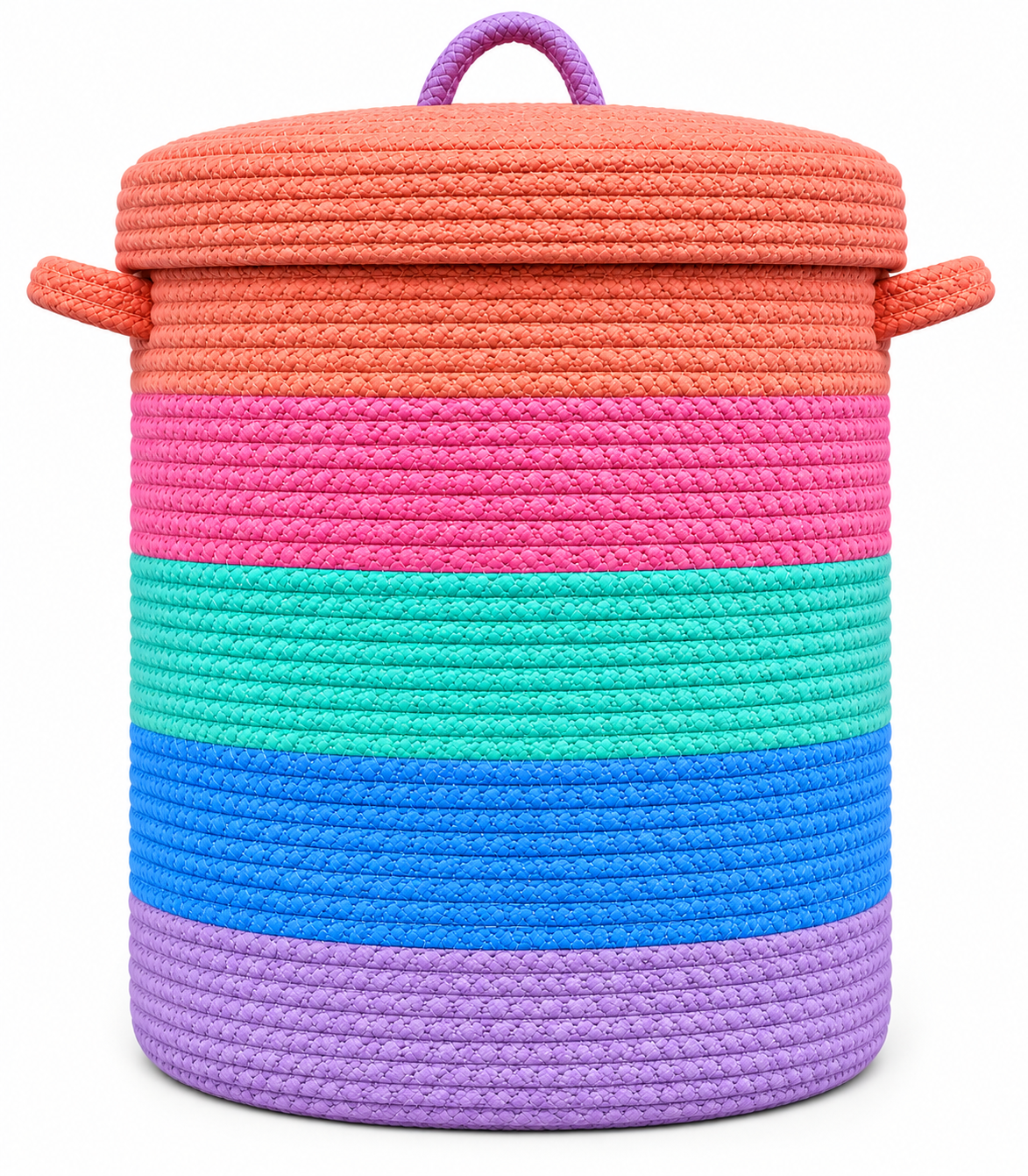 Handmade Unicorn Kids Laundry Basket with Lid | Cute Rainbow Animal Storage Basket for Kids Room |14 x 16 Inches