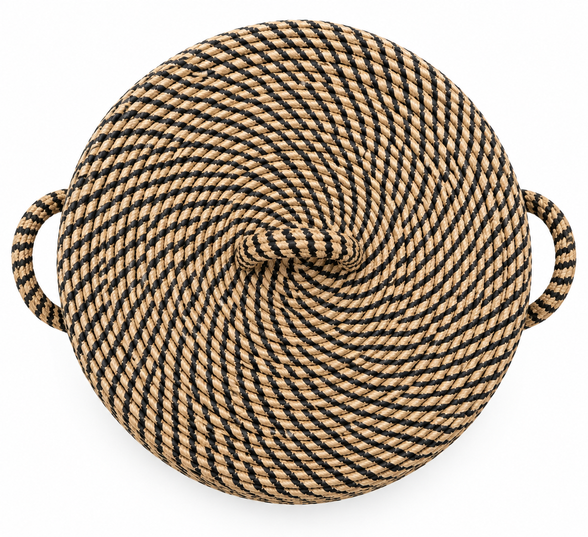 Handmade Lion Laundry Basket with Lid | Stylish Woven Rope Storage Basket | Multipurpose Clothes, Toy & Blanket Organizer | 14 x 16 Inches