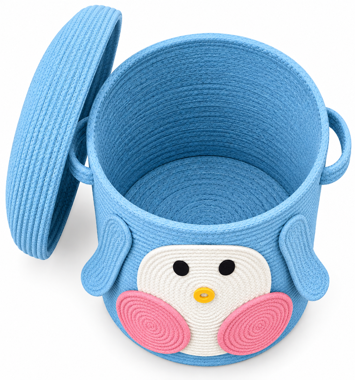 Handmade Penguin Kids Laundry Basket | Cute & Stylish Clothes Storage Basket for Kids Room |14 x 16 Inches
