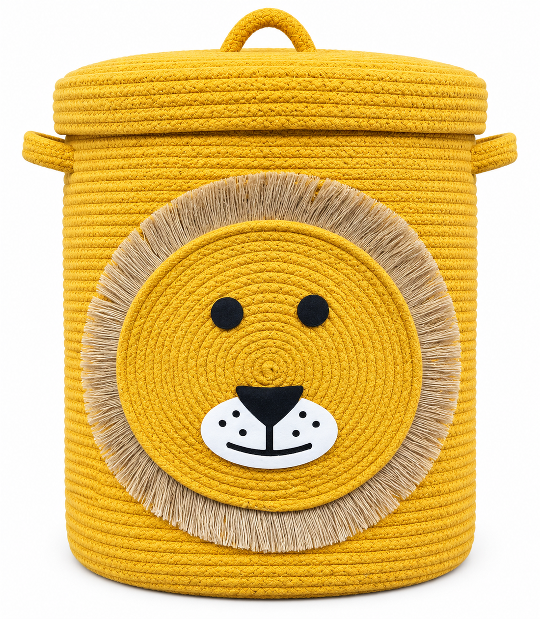 Handmade Lion Kids Laundry Basket | Cute Storage Basket for Kids Room | Multipurpose Clothes & Toy Organizer | 14 x 16 Inches