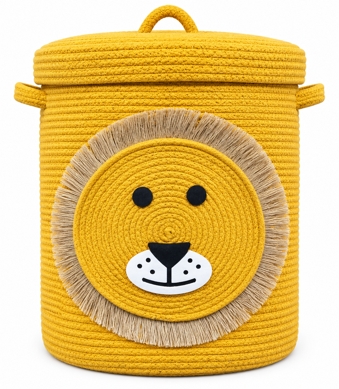 Handmade Lion Kids Laundry Basket | Cute Storage Basket for Kids Room | Multipurpose Clothes & Toy Organizer | 14 x 16 Inches