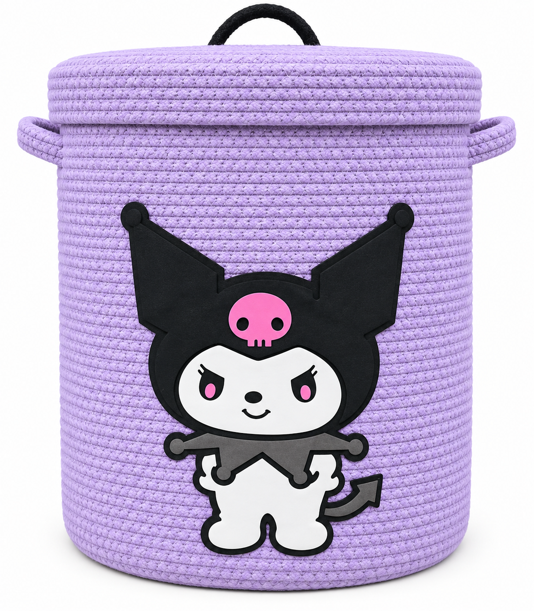 Handmade Bat Kids Laundry Basket with Lid | Cute Character Storage Basket for Kids Room | 14 x 16 Inches