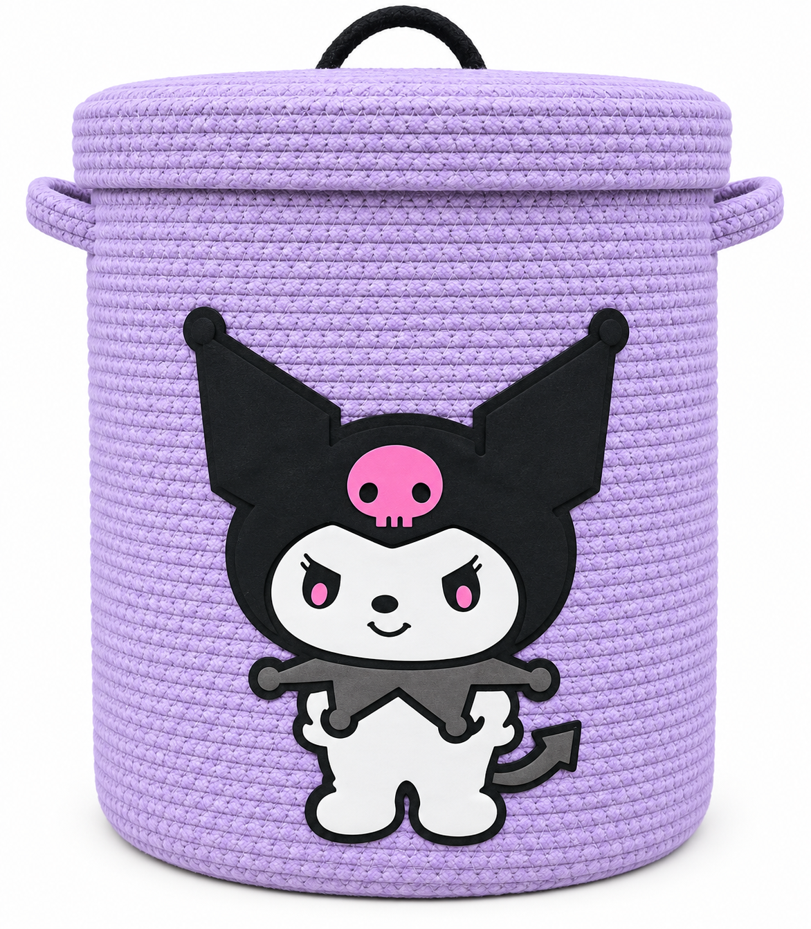 Handmade Bat Kids Laundry Basket with Lid | Cute Character Storage Basket for Kids Room | 14 x 16 Inches